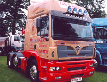 One of the Roger's last Foden Alpha tractor units was displayed onthe manufacturer's stand at Truckfest Scotland